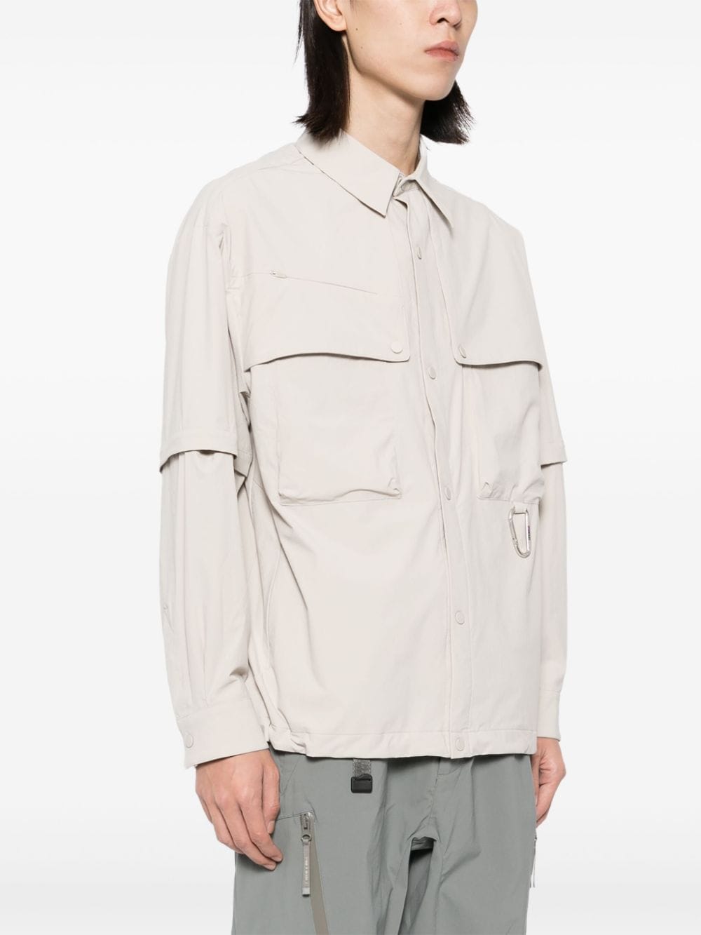 Shop Spoonyard Detachable-sleeve Shirt In Neutrals