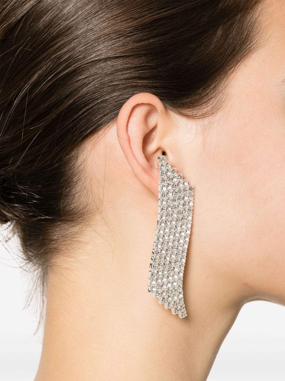 Shop Magda Butrym Rose-charm Crystal Earrings In Silver