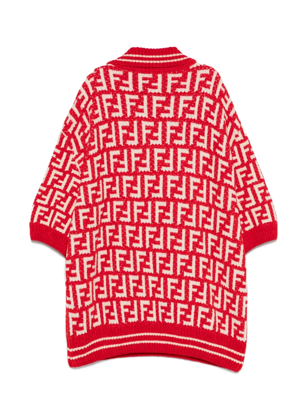 Fendi Kids Poloshirt met FF jacquard Rood
