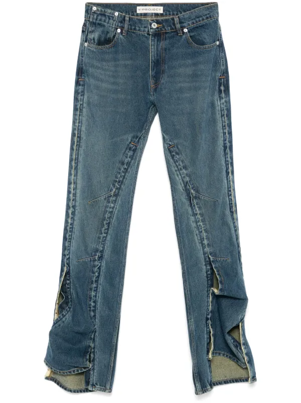 デニム・ジーパン Y PROJECT 'Evergreen Hook and Eye' jeans Y. Project Hook-Eye Jeans in Blue | Lyst Canada