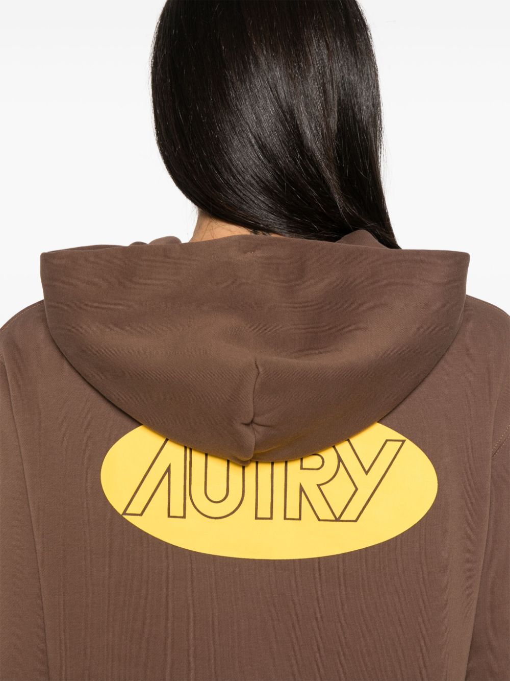 Shop Autry Printed Logo Hoodie In 褐色