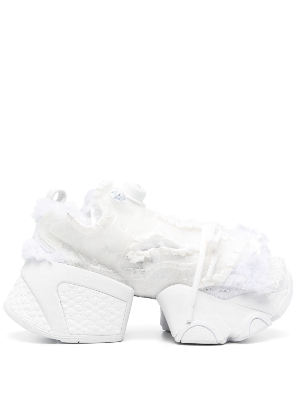 Noir Kei Ninomiya panelled sneakers White