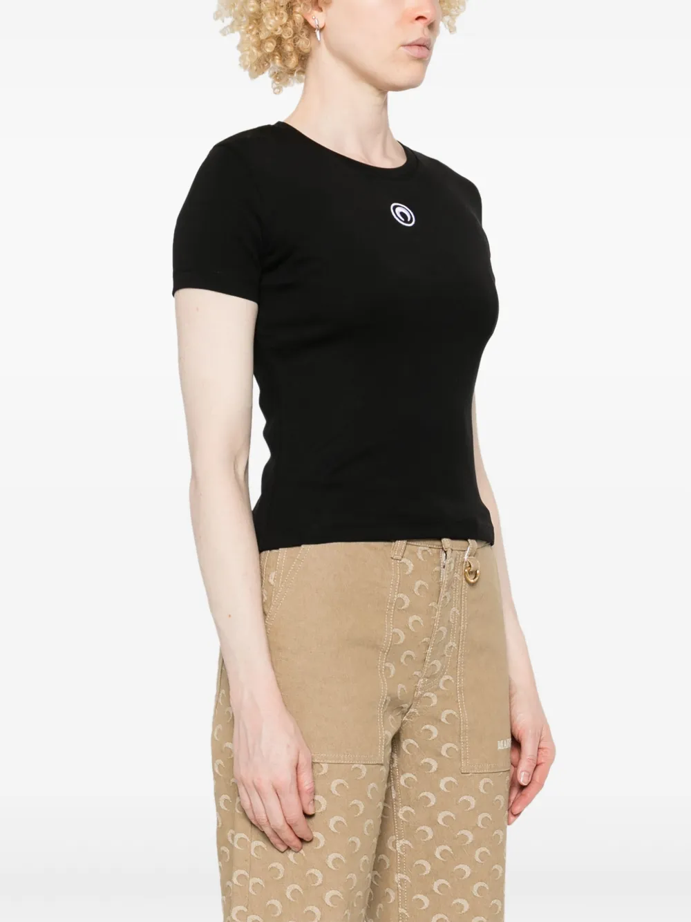 Marine Serre T-shirt met logo Zwart