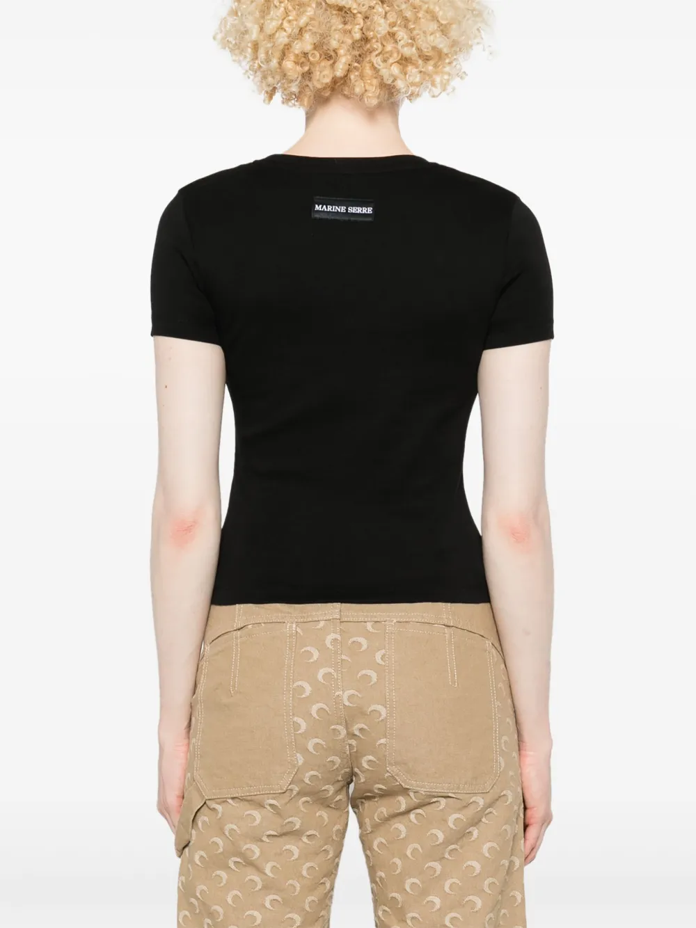 Marine Serre T-shirt met logo Zwart