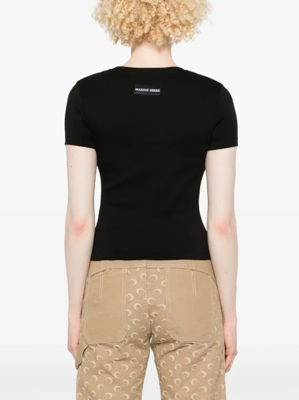 Marine Serre T-shirt Con Logo Luna | Nero | FARFETCH IT