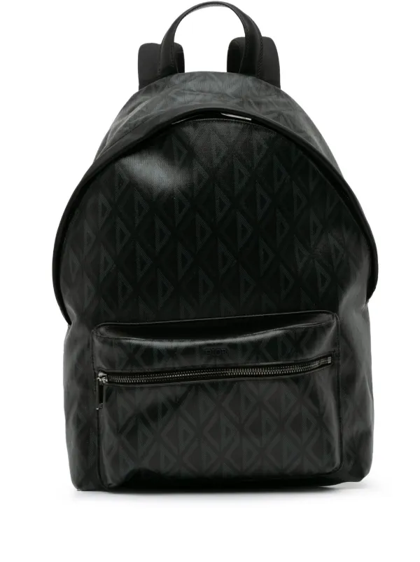 Christian Dior Pre Owned 2022 CD Diamond Rider Zipped Backpack Black FARFETCH AO