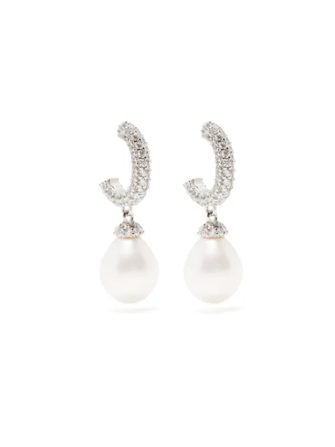 Eshvi crystal pearl earrings