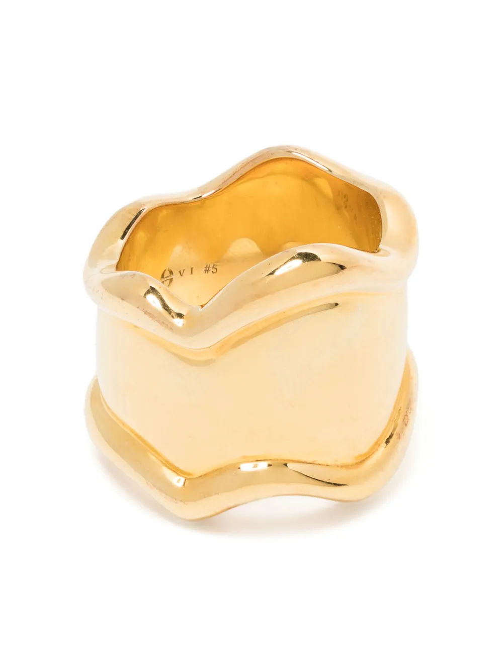 Eshvi wave brass ring | Gold | Image 1