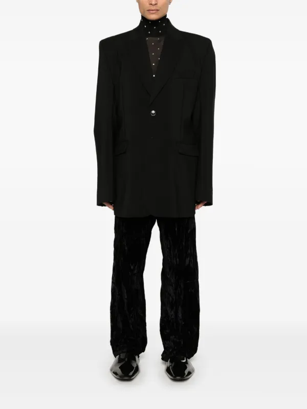 【関税込み】VETEMENTS 'Logo Embroidered' blazer VETEMENTS logo-embroidered Blazer | Black | FARFETCH