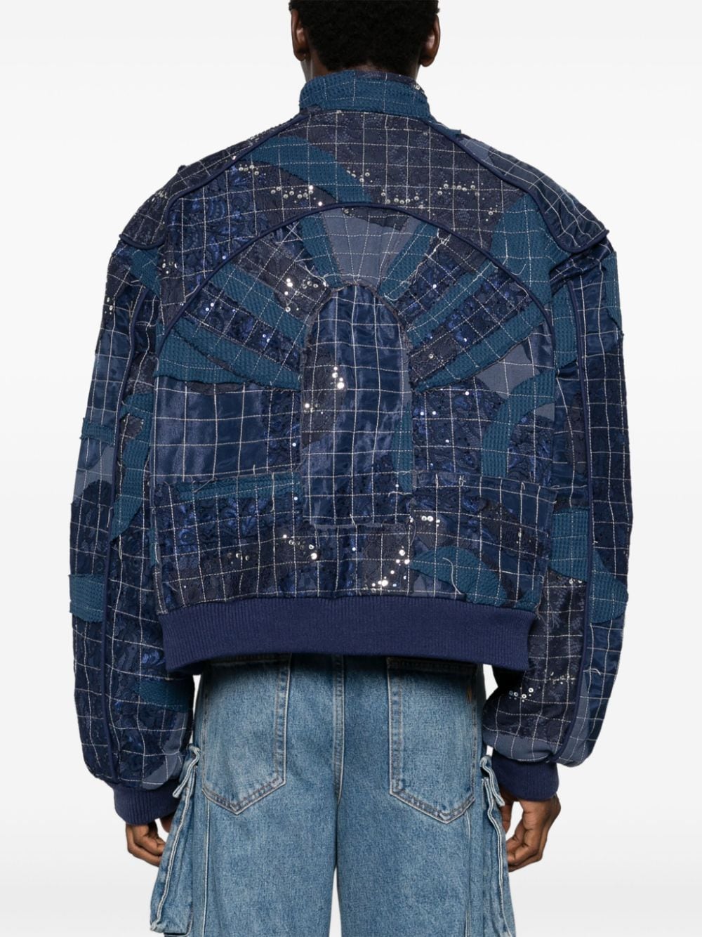 Shop Who Decides War Flight Window Bomber Jacket In Blue