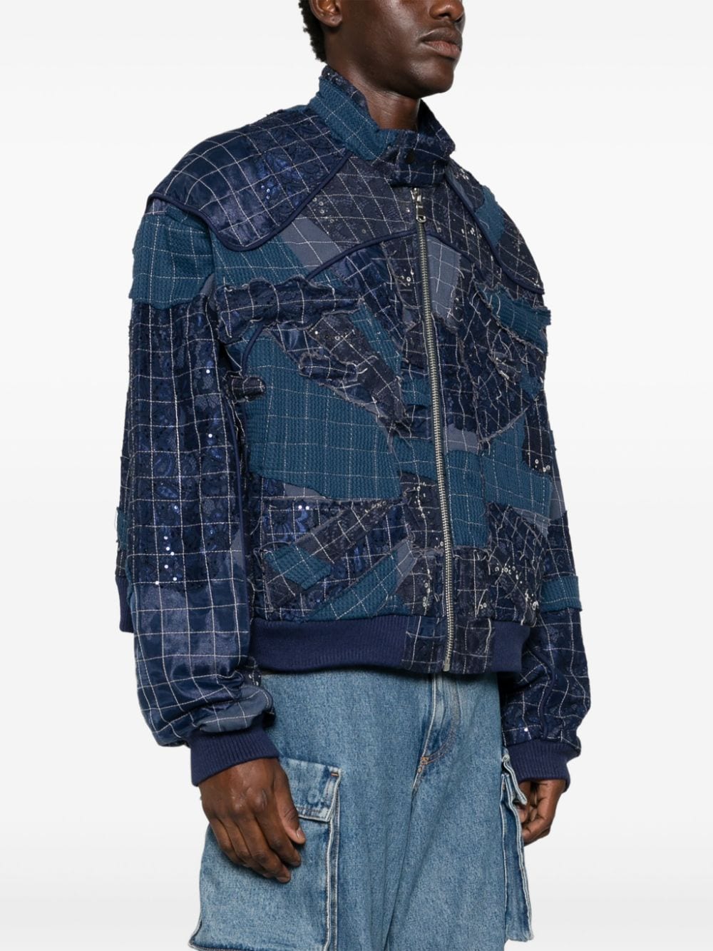 Shop Who Decides War Flight Window Bomber Jacket In Blue