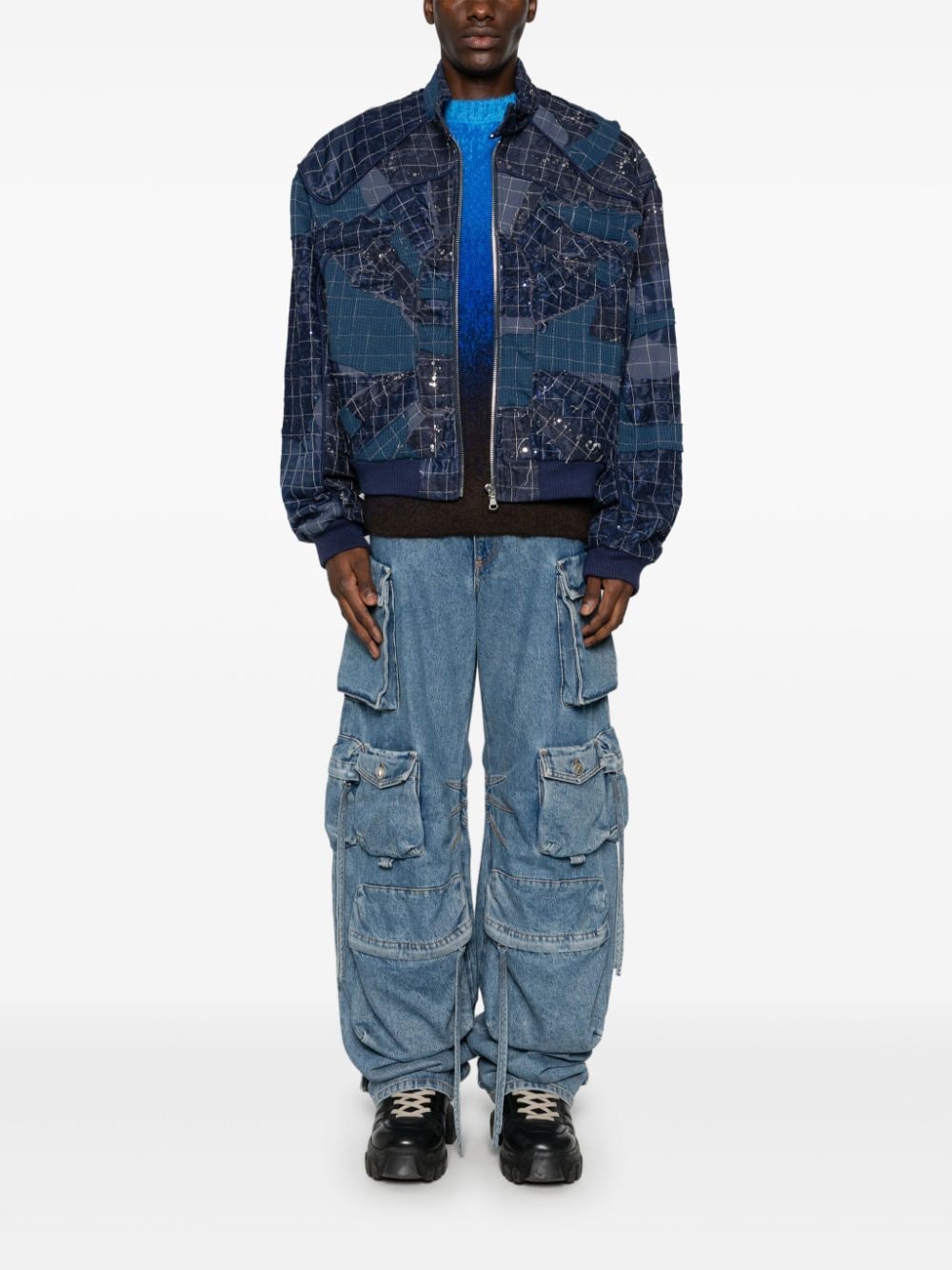 Shop Who Decides War Flight Window Bomber Jacket In Blue