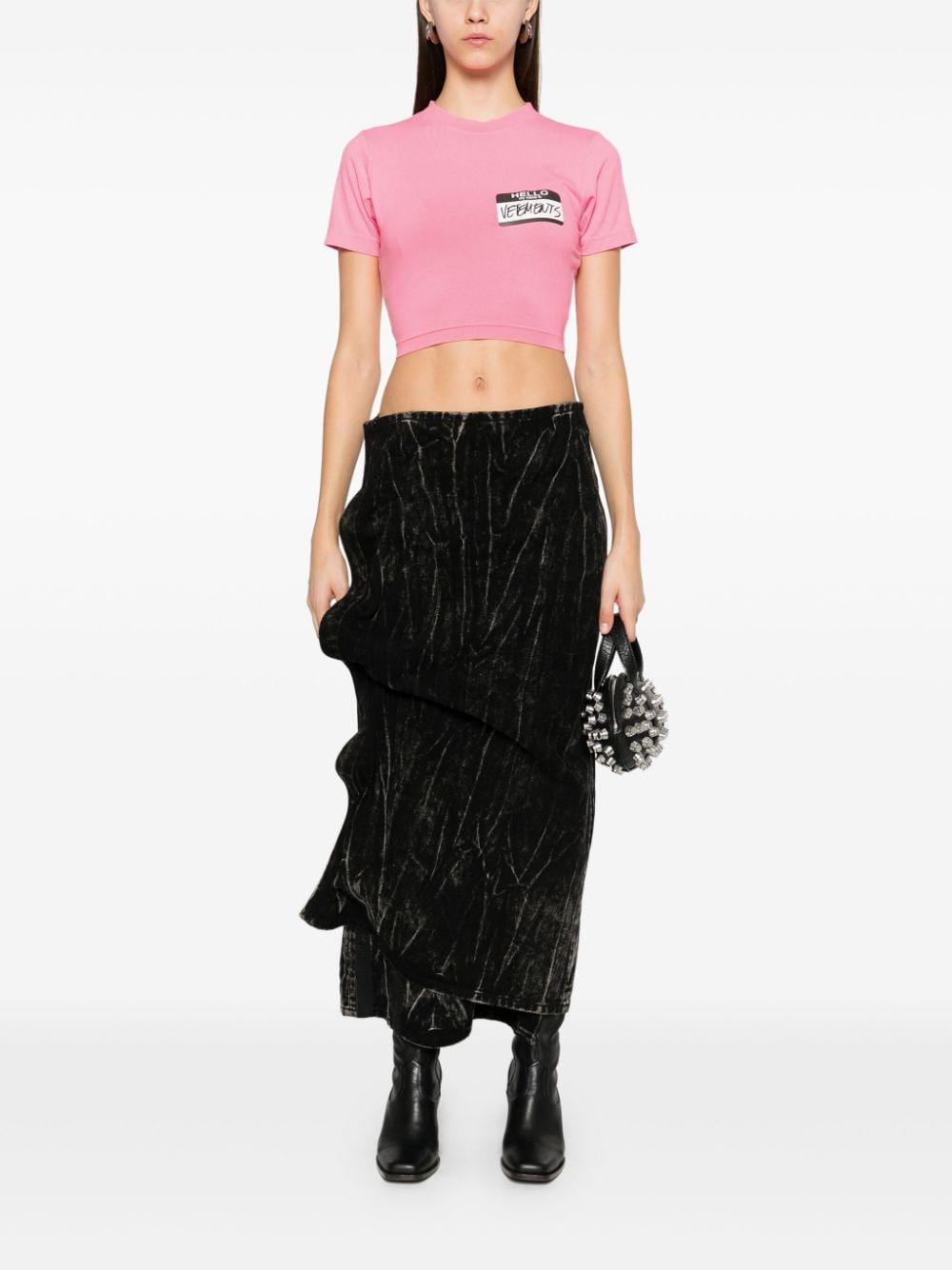 VETEMENTS Hello My Name Is Vetements T-shirt - Roze