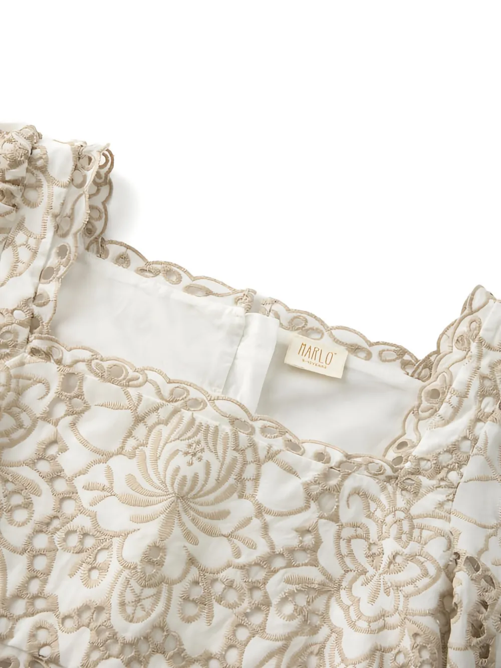 MARLO Makayla top met borduurwerk Beige