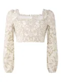 MARLO Makayla embroidered top - Neutrals