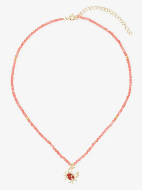 Eshvi collar de coral con dije de cangrejo