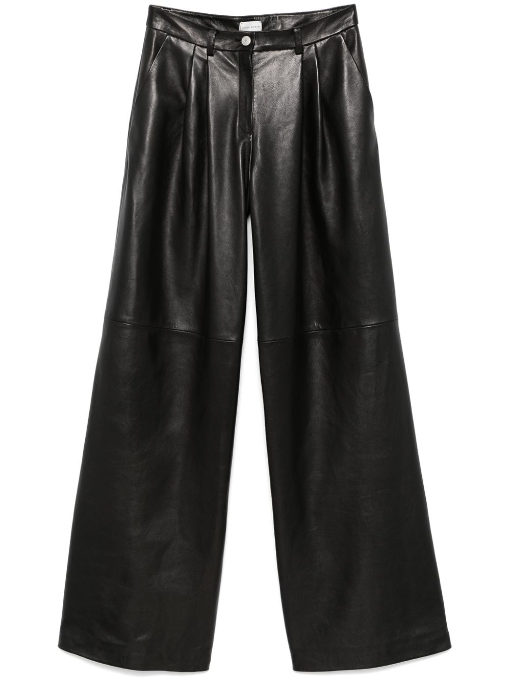 Shop Magda Butrym Wide-leg Leather Trousers In Black