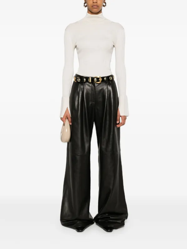 Magda Butrym wide-leg Leather Trousers Black FARFETCH IN