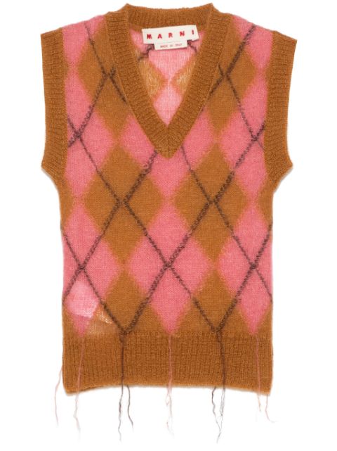 Marni argyle floating-threads vest Women