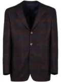 Kiton check-pattern blazer - Blue