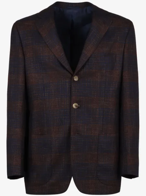 Kiton blazer con motivo de cuadros