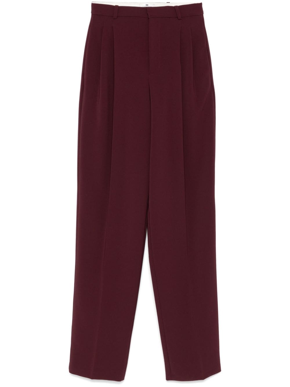 Shop Elisabetta Franchi Crepe Trousers In Rot