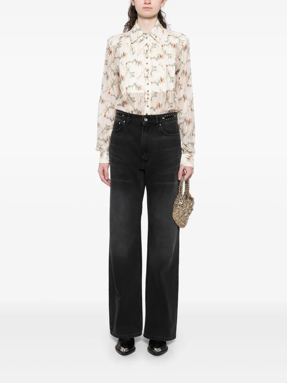 Rabanne Signature jeans - Zwart