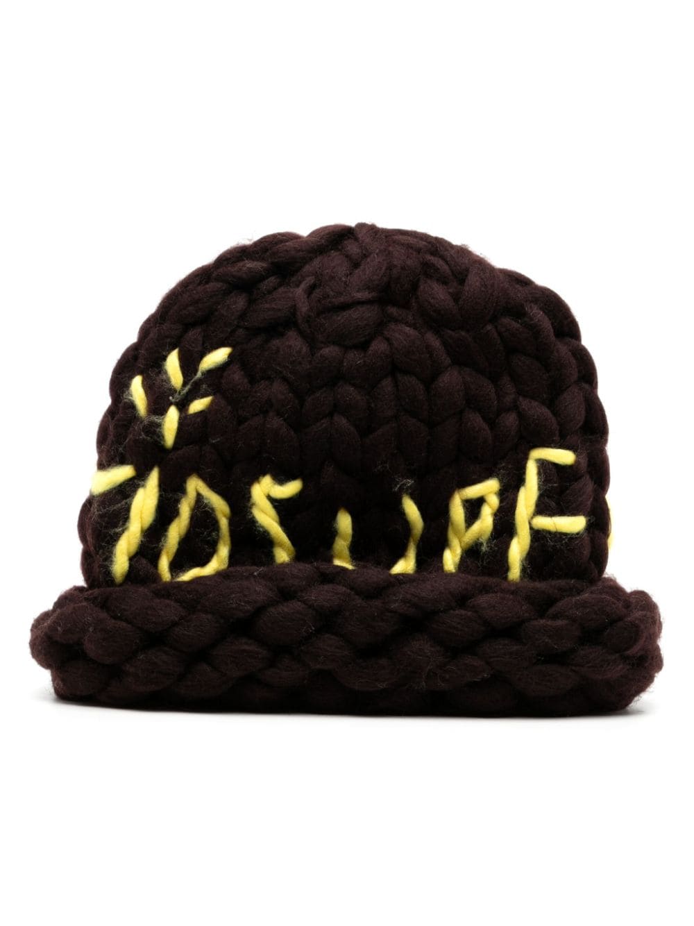 Shop Kidsuper Hand Knit Chunky-knit Beanie In Brown