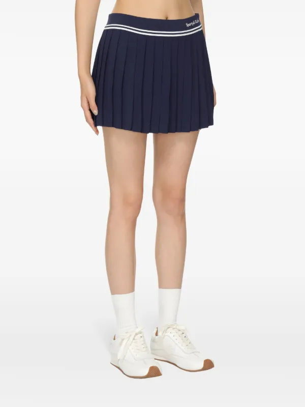 Sporty & Rich Logo Pleated Skirt | Blue | FARFETCH