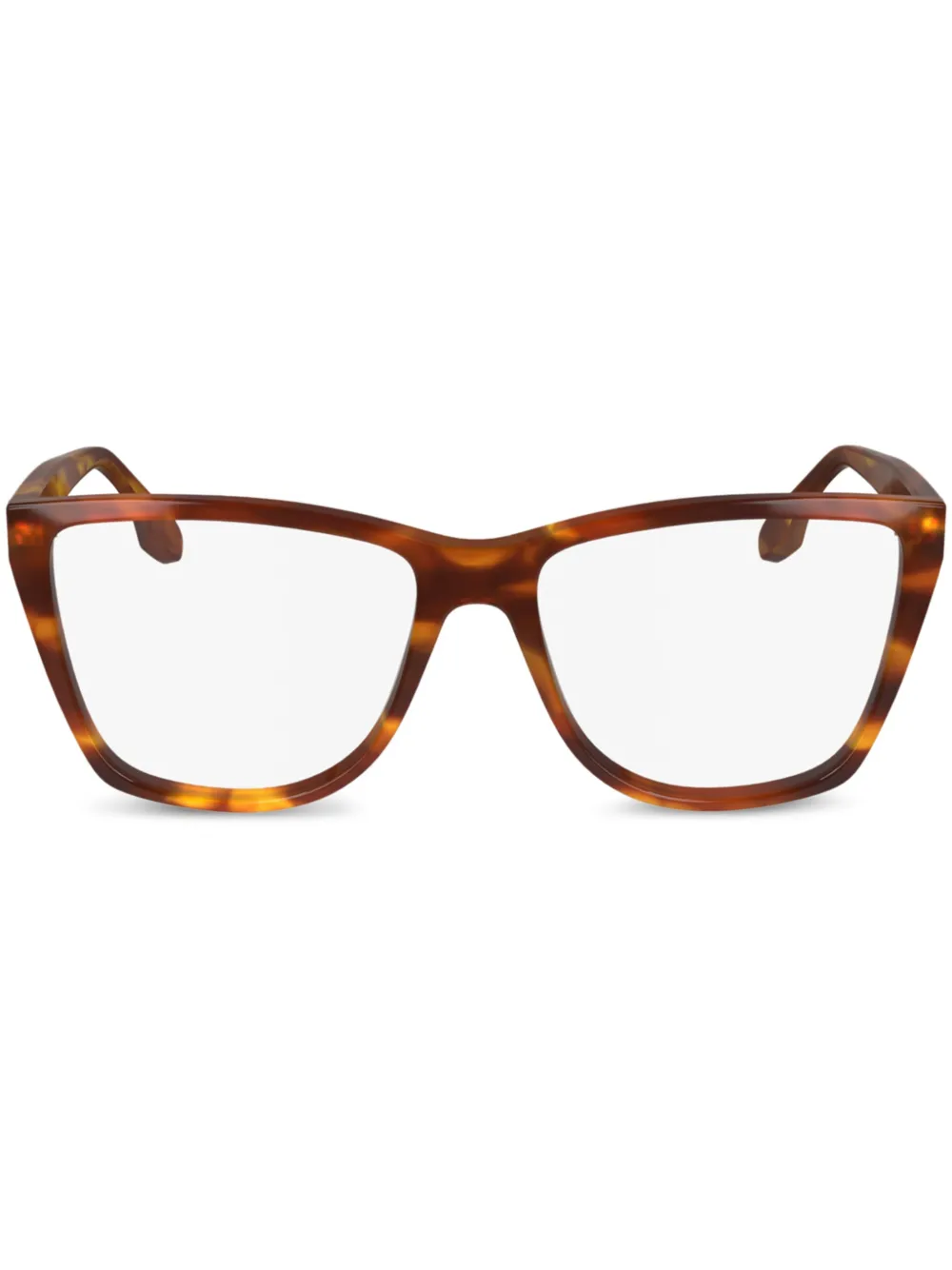 Victoria Beckham Striped Blonde-pattern Glasses In Brown