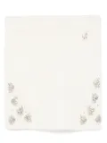 Miss Blumarine rhinestone-embellished knitted skirt - White