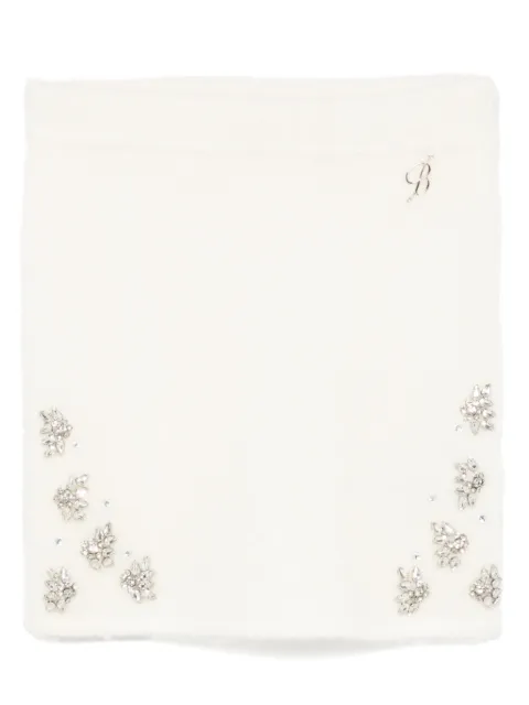 Miss Blumarine rhinestone-embellished knitted skirt