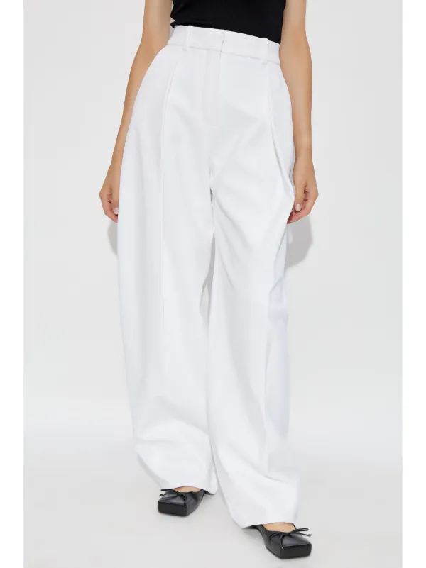 【関税&送料込み】JACQUEMUS Trousers Jacquemus wide-leg Trousers | White | FARFETCH
