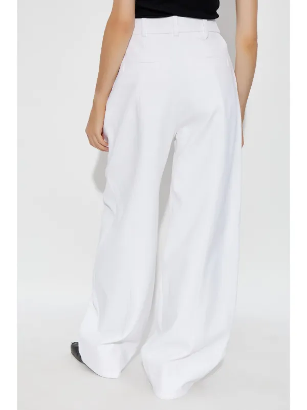 パンツ JACQUEMUS Woman Pants White 231PA0381069 110 Jacquemus charm-detail Trousers | White | FARFETCH