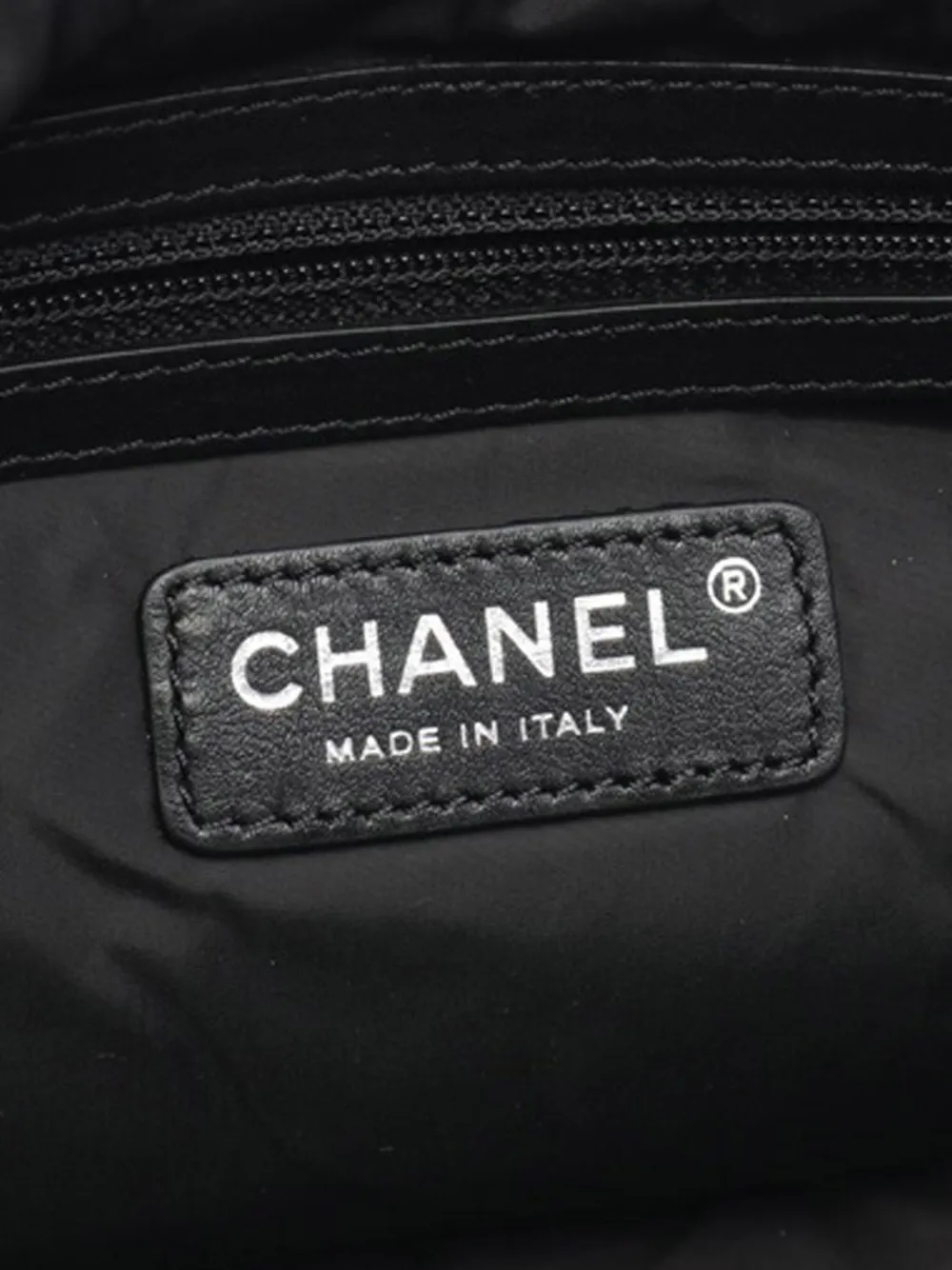 CHANEL PreOwned 20132014 Tweed Print Nylon Chain Flap Shoulder Bag