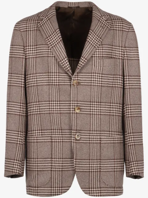 Kiton blazer con motivo de cuadros