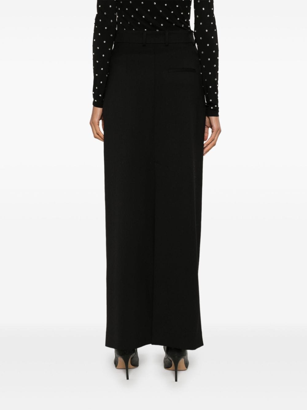 Shop P.a.r.o.s.h Tailored Maxi Skirt In Black