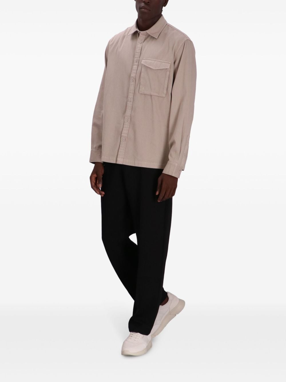 Armani Exchange long-sleeves cotton shirt - Beige