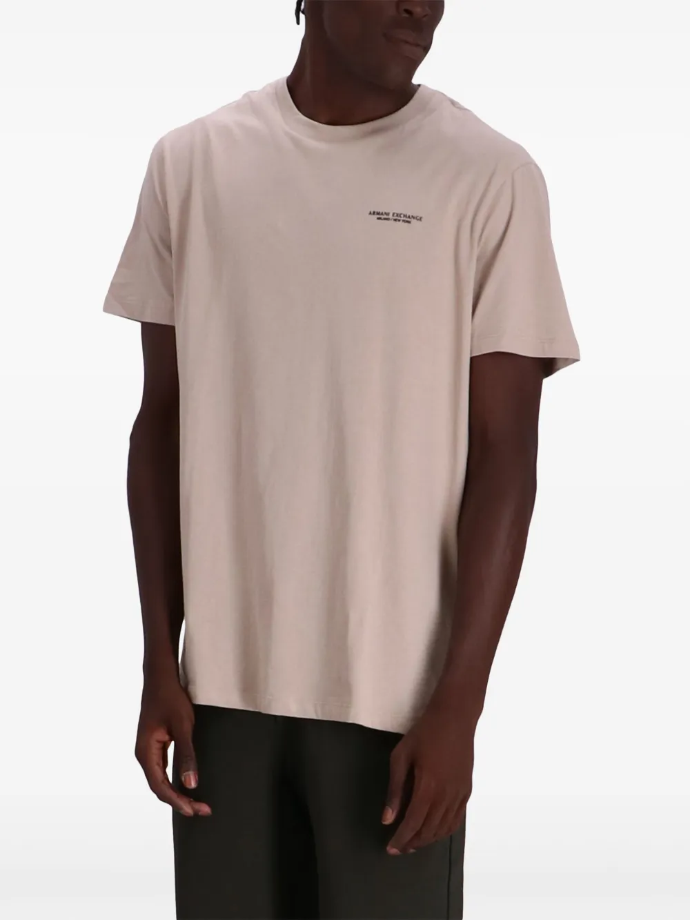 Armani Exchange Katoenen T-shirt met logoprint Beige