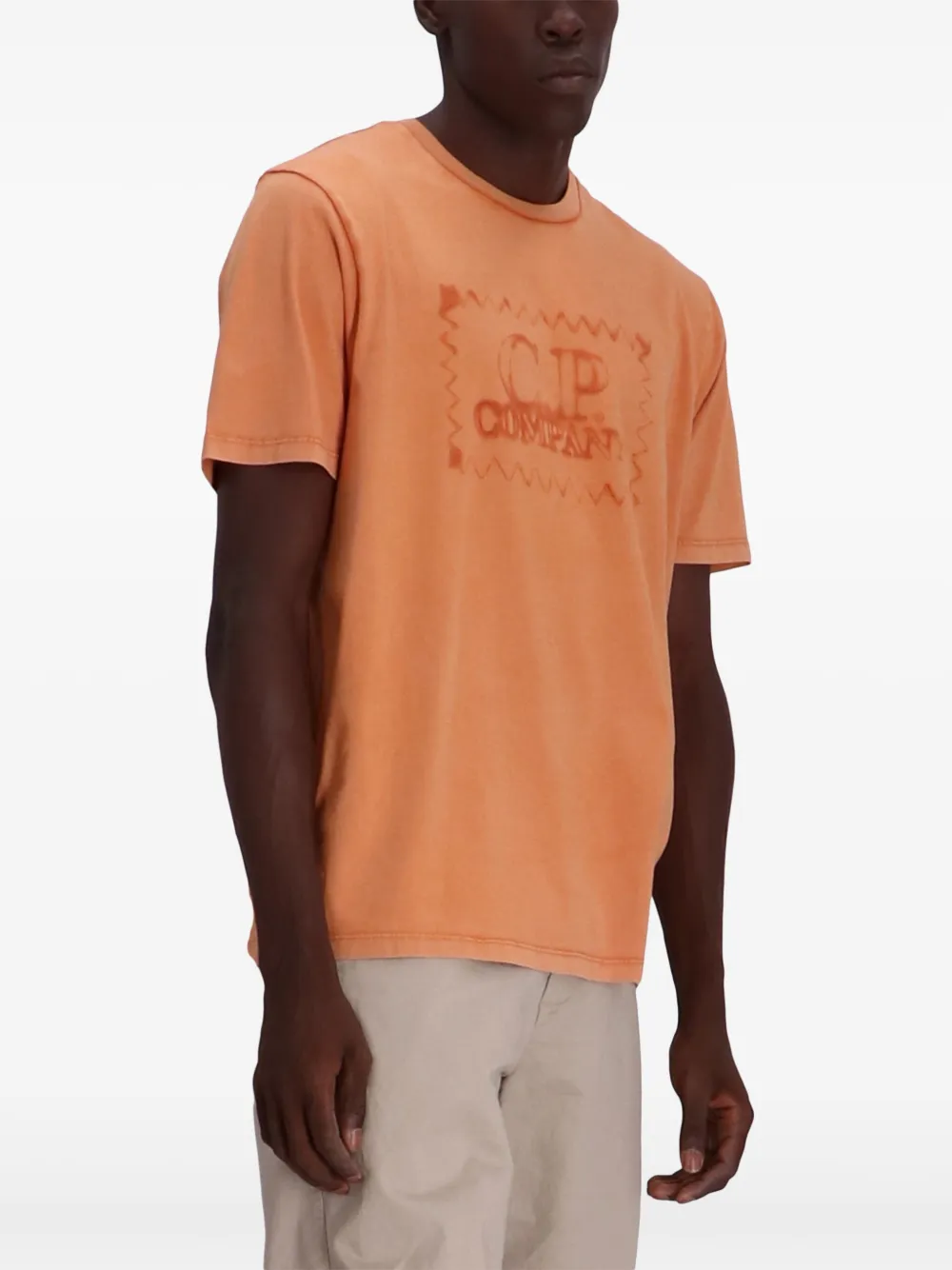C.P. Company Katoenen T-shirt met logoprint Oranje
