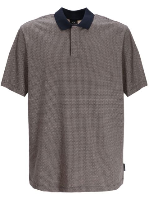 Armani Exchange graphic-print cotton polo shirt