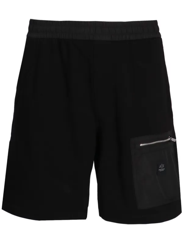 Armani Exchange Cotton Track Shorts Black FARFETCH JO