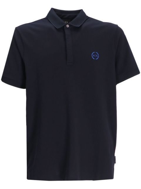 Armani Exchange logo-embroidered cotton polo shirt