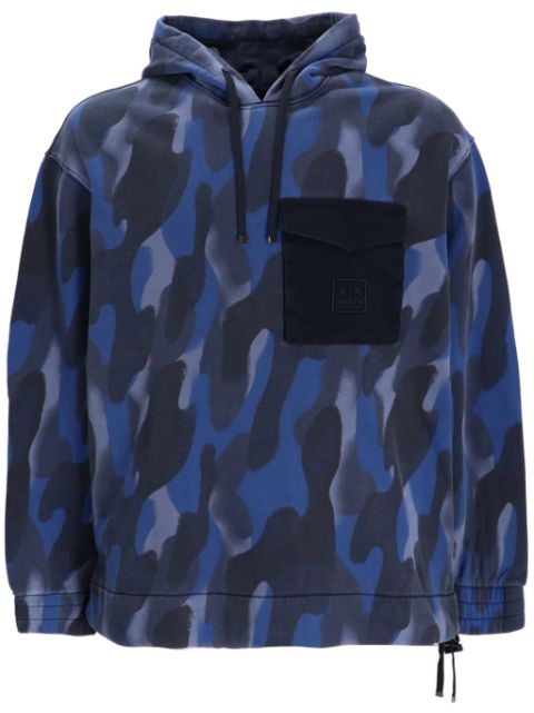 Armani Exchange camouflage-pattern cotton hoodie Men