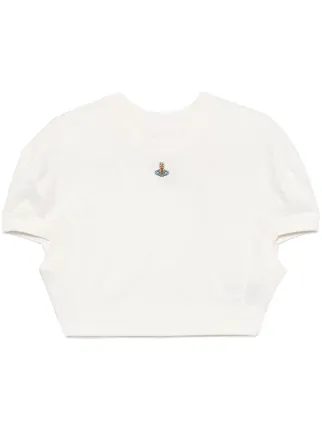 Vivienne Westwood Women's' Cropped Football T-Shirt in White