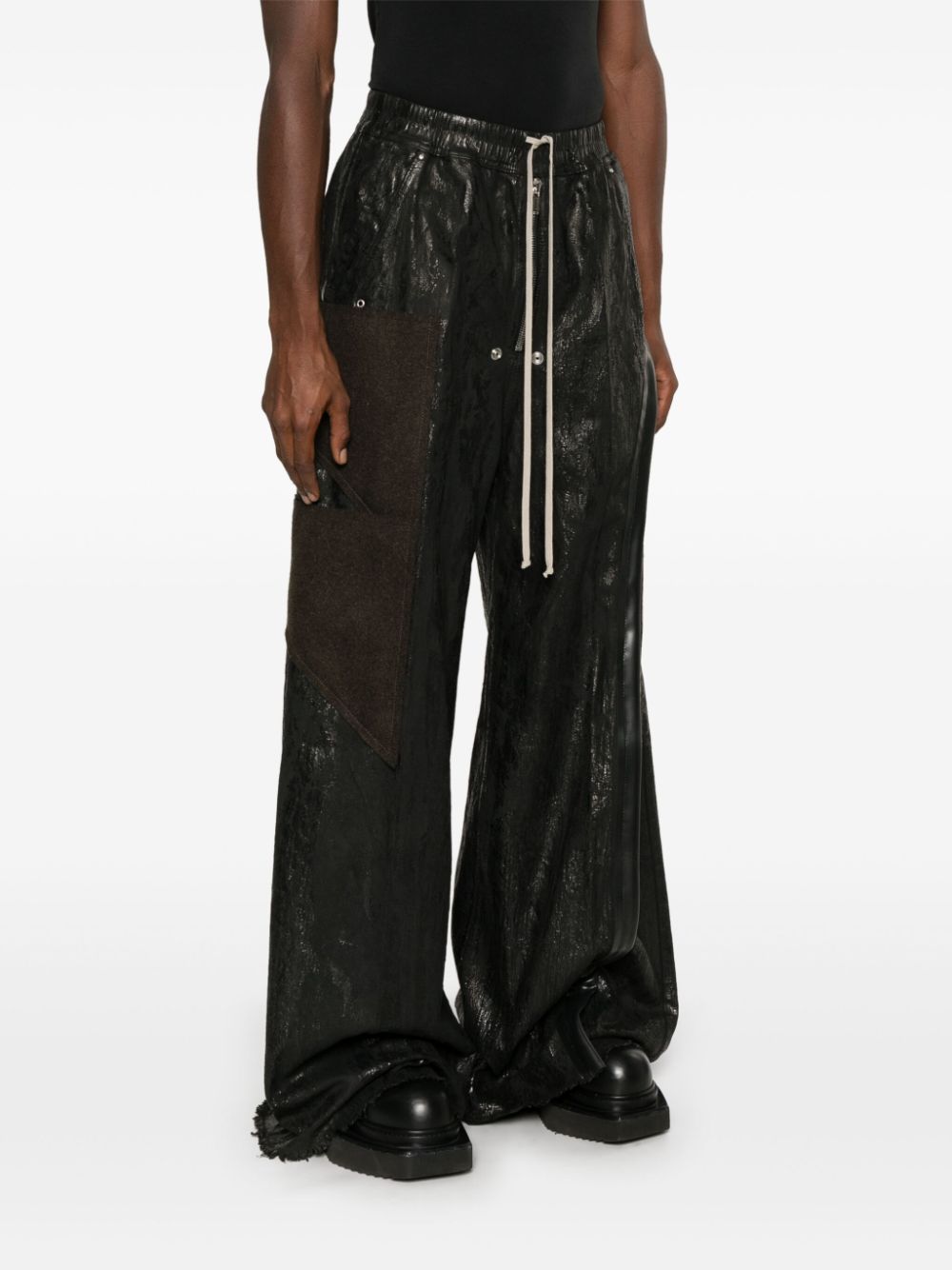 Shop Rick Owens Wide Bela Trousers In Black