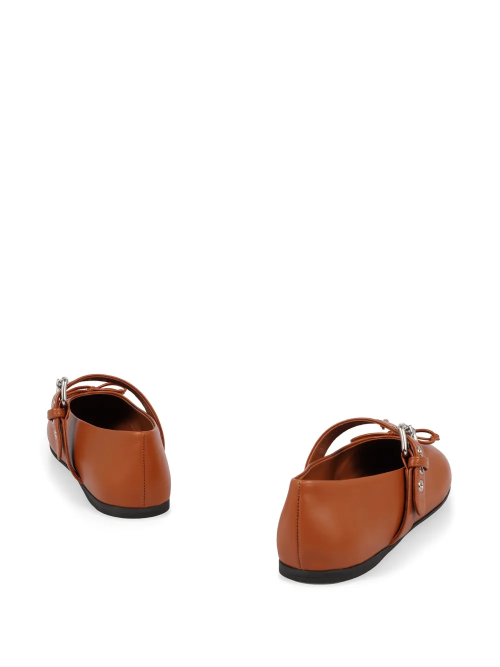Miu Leren ballerina's Bruin