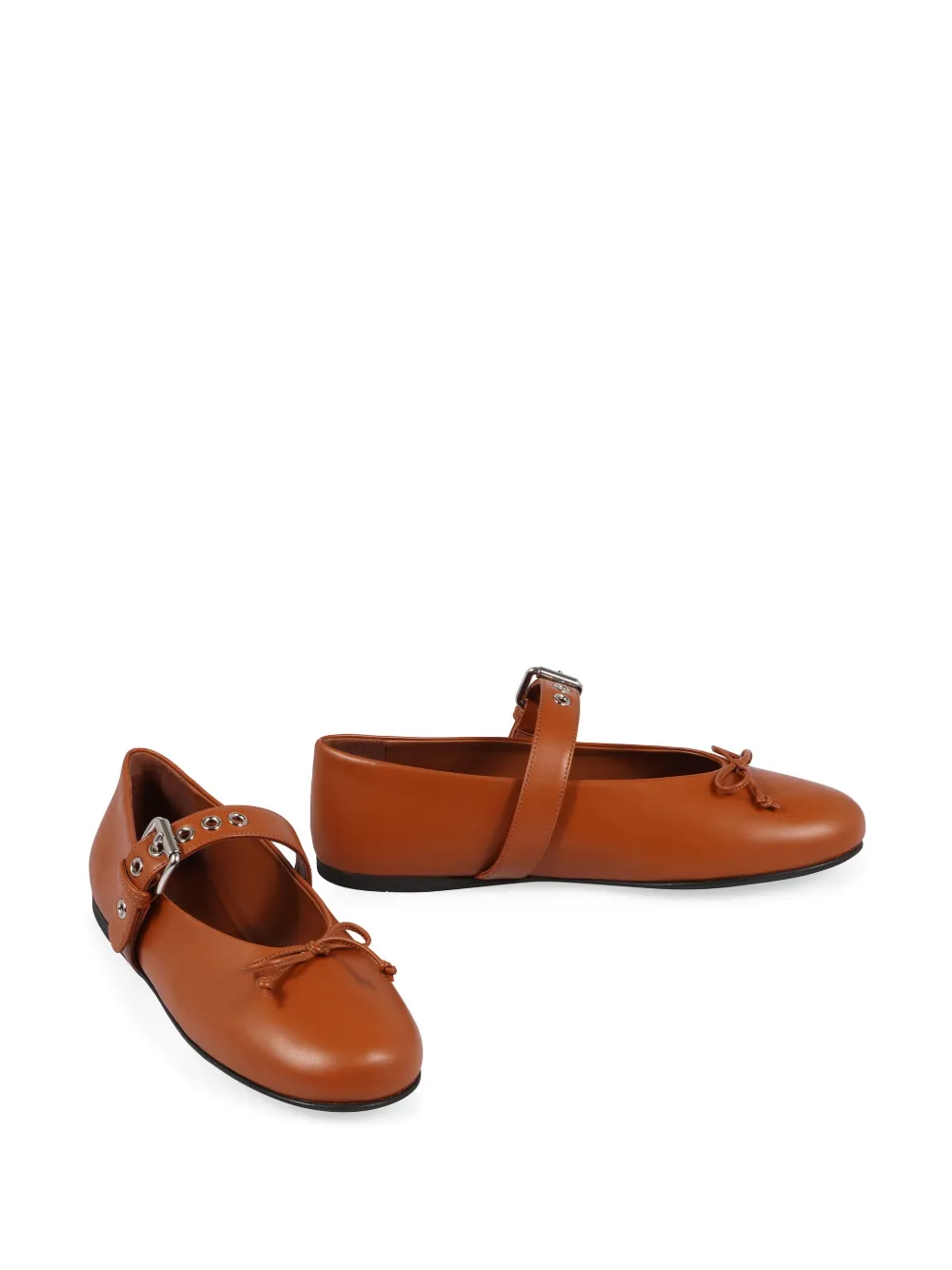 Miu Miu leather ballerina shoes - Bruin