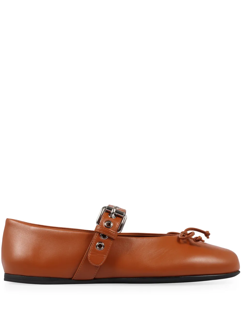 Miu Leren ballerina's Bruin