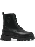 Blauer faux-leather combat boots - Black